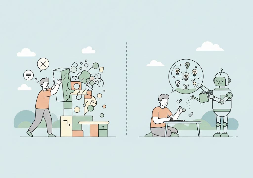 STEP2:完璧主義を捨てる。AIと「思考の種」を共有する方法