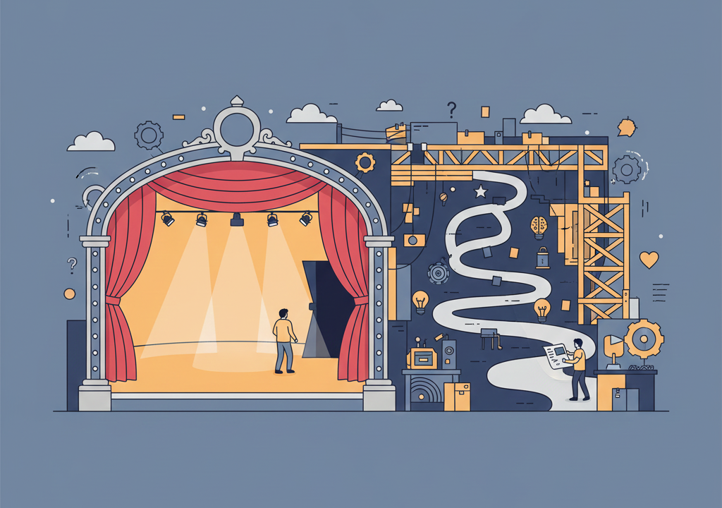 舞台の裏側を歩き始めるあなたへのアイキャッチ